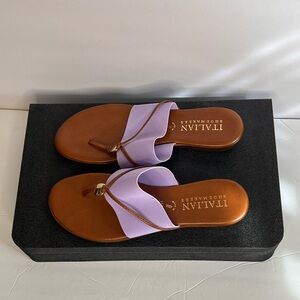 Italian Shoemakers Lavender and Brown Sandals . Size 9